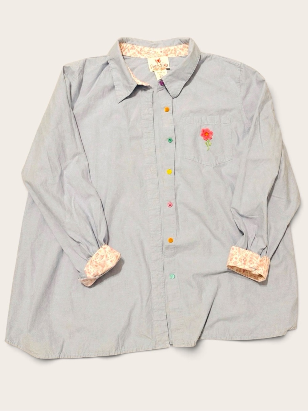 Quacker Factory 100% Cotton Button Down Shirt